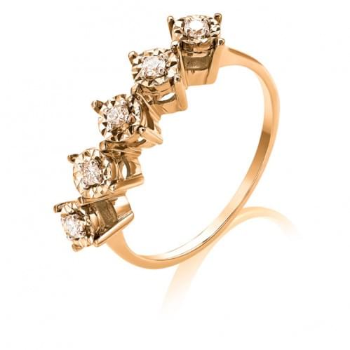 Золотое кольцо с бриллиантом КВ1236.00100н