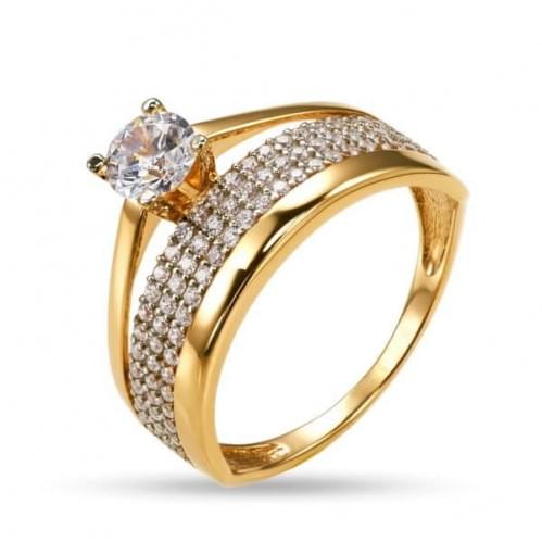 Золотое кольцо с цирконием КВ1261и