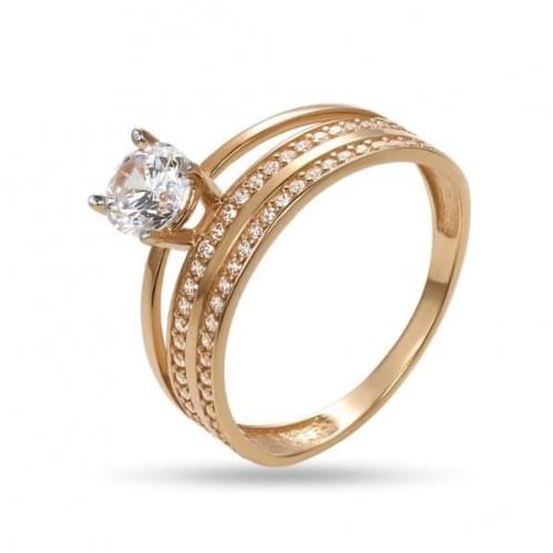 Золотое кольцо с цирконием КВ1267и