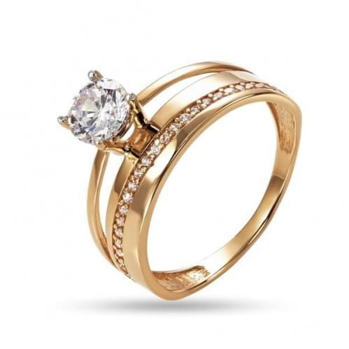 Золотое кольцо с цирконием КВ1268и