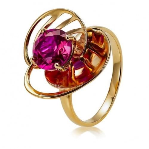 Золотое кольцо с рубиновым корундом КВ1355.10603н