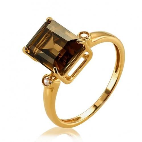 Золотое кольцо с раухтопазом КВ1363.12011н