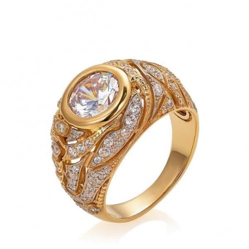 Золотое кольцо с цирконием КВ1364и
