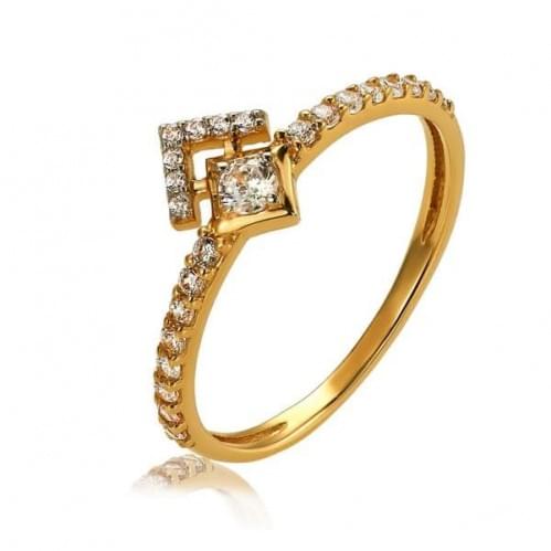 Золотое кольцо с цирконием КВ1366и