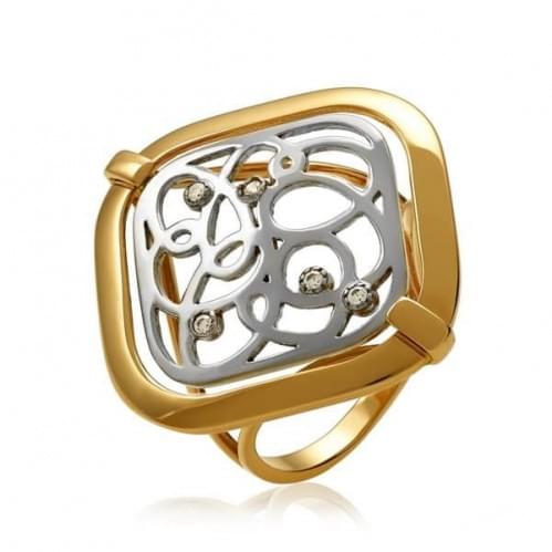 Золотое кольцо с цирконием КВ1369и