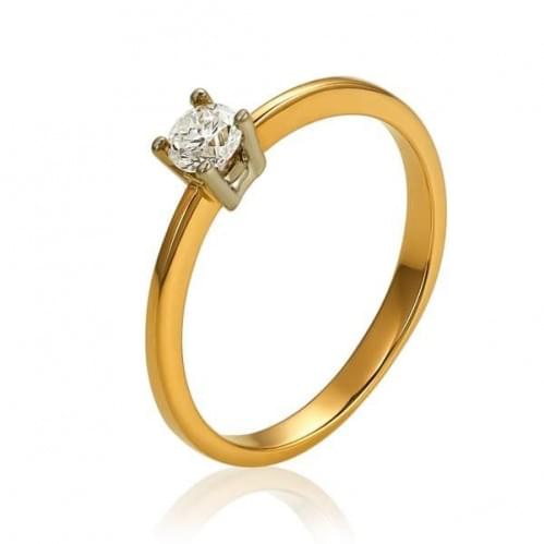 Золотое кольцо с бриллиантом КВ1376.00100н