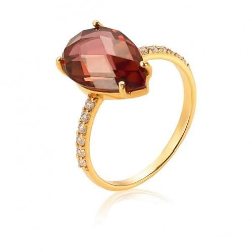 Золотое кольцо с нано marsala КВ1380.17103н