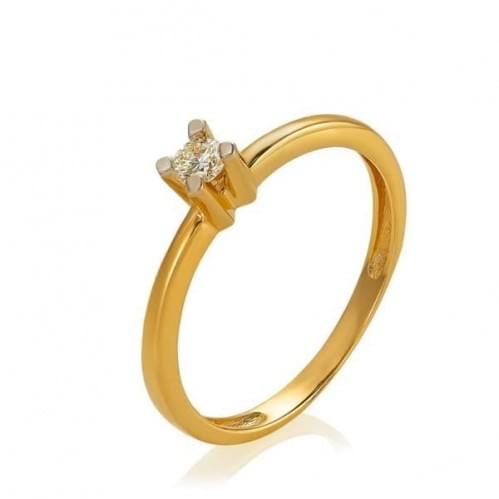 Золотое кольцо с бриллиантом КВ1381.00100н