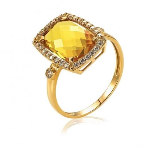 Золотое кольцо с цитрином КВ1382.10408н