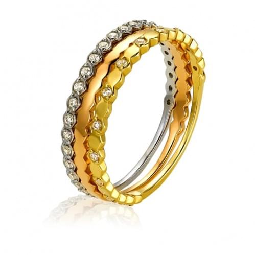 Золотое кольцо с цирконием КВ1384Ки