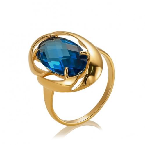 Золотое кольцо с нано топазом london КВ1387.17301н