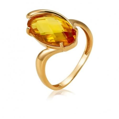 Золотое кольцо с цитрином КВ1391.10408н