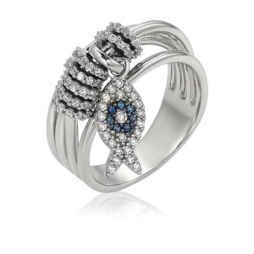 Серебряное кольцо с цирконием КВ1439.02с