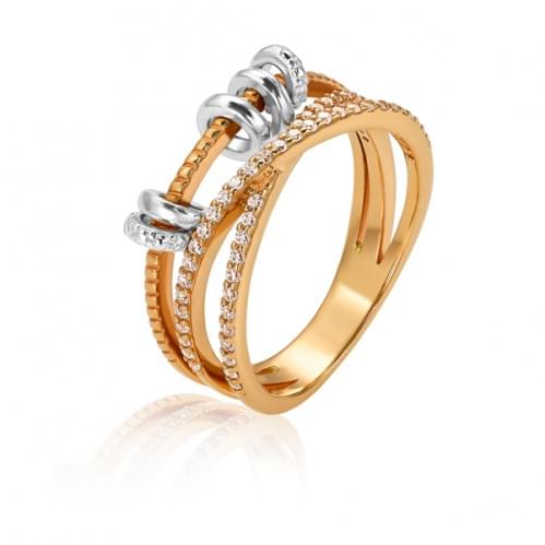 Золотое кольцо с цирконием КВ1445Ки