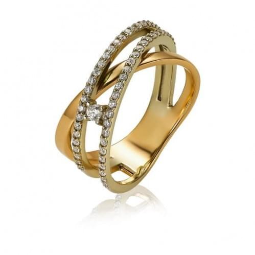 Золотое кольцо с цирконием КВ1460р