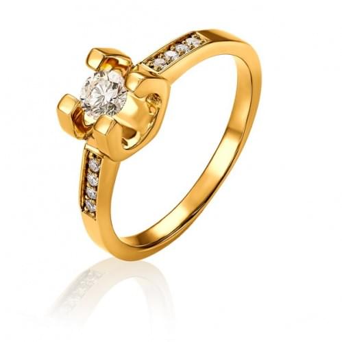 Золотое кольцо с бриллиантом КВ1485.00100н