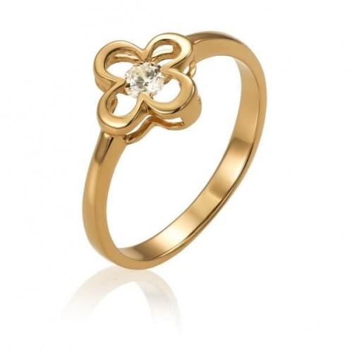 Золотое кольцо с цирконием КВ1487и