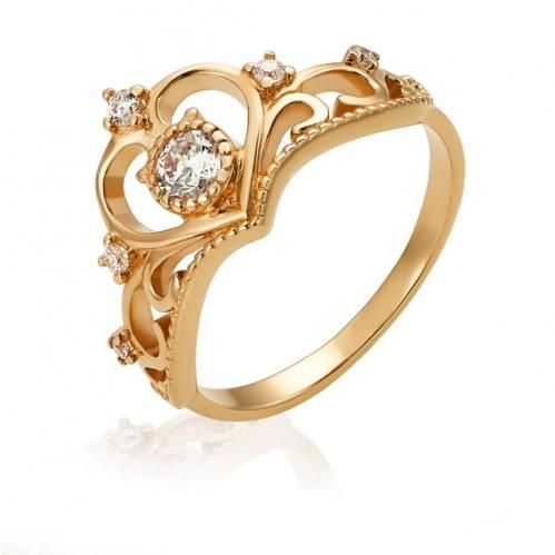 Золотое кольцо с цирконием КВ1488и