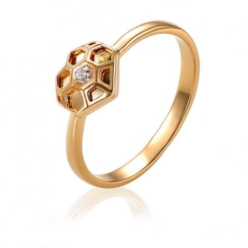 Золотое кольцо с цирконием КВ1489и