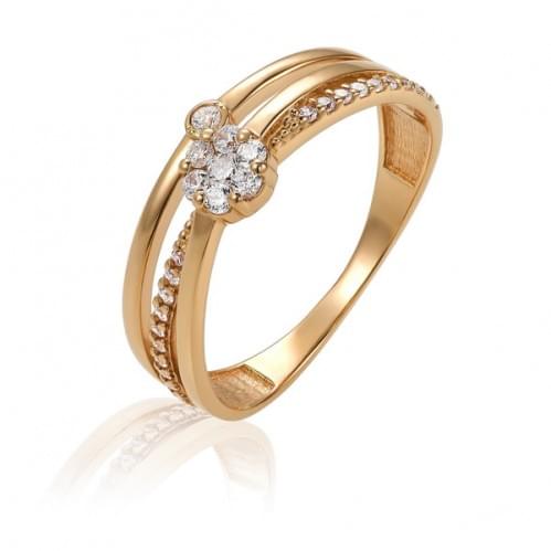 Золотое кольцо с цирконием КВ1491и