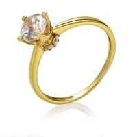 Каблучка з лимонного золота з цирконієм