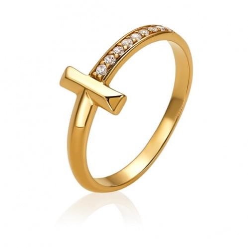 Золотое кольцо с цирконием КВ1504и