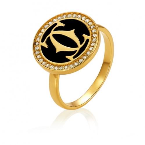 Золотое кольцо с цирконием КВ1507р