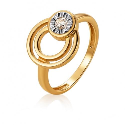 Золотое кольцо с цирконием КВ1511и