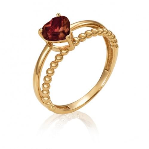 Золотое кольцо с нано marsala (сердце) КВ1513.17103н