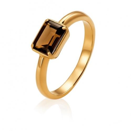 Золотое кольцо с раухтопазом КВ1677.12011н