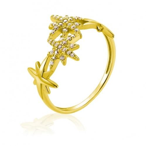 Кольцо из лимонного золота с цирконием КВ1727(3)Ли