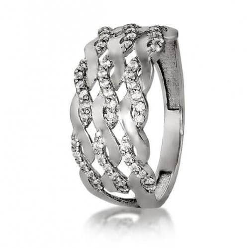 Серебряное кольцо с цирконием КВ177с