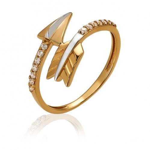 Золотое кольцо с цирконием КВ1902и