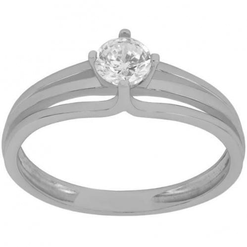 Серебряное кольцо с цирконием КВ201с