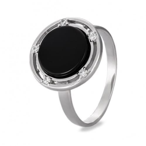 Серебряное кольцо с ониксом КВ229с
