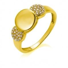 Кольцо из лимонного золота с цирконием