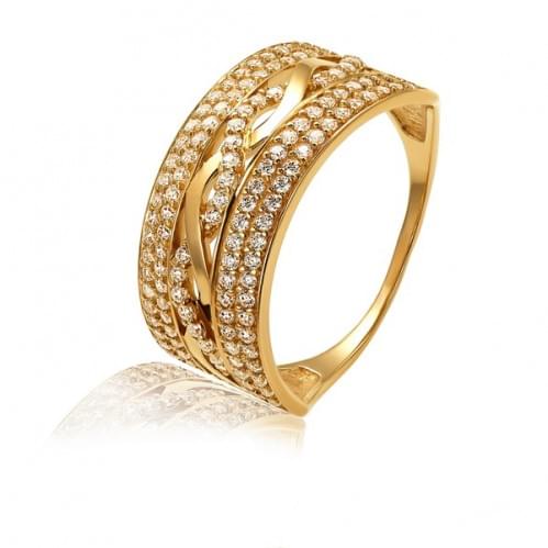 Золотое кольцо с цирконием КВ371и