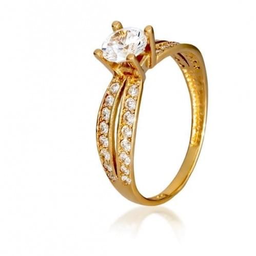 Золотое кольцо с цирконием КВ384и