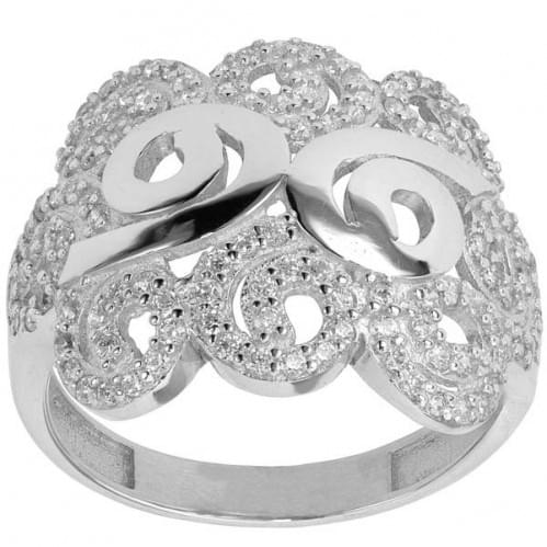 Серебряное кольцо с цирконием КВ451с