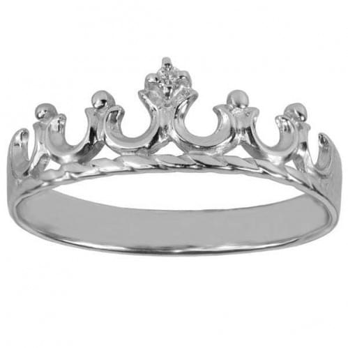 Серебряное кольцо Корона с цирконием КВ525с