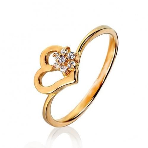 Золотое кольцо с цирконием КВ526и