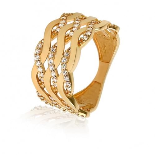 Золотое кольцо с цирконием КВ588и