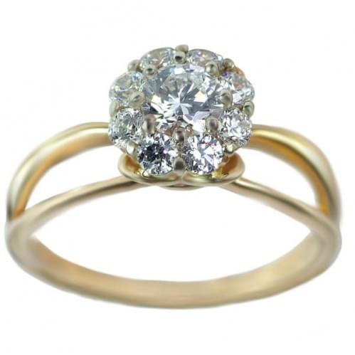Золотое кольцо с цирконием КВ630и