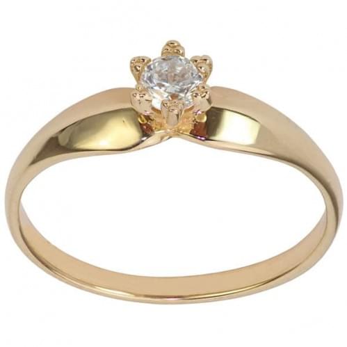 Золотое кольцо с цирконием КВ659и