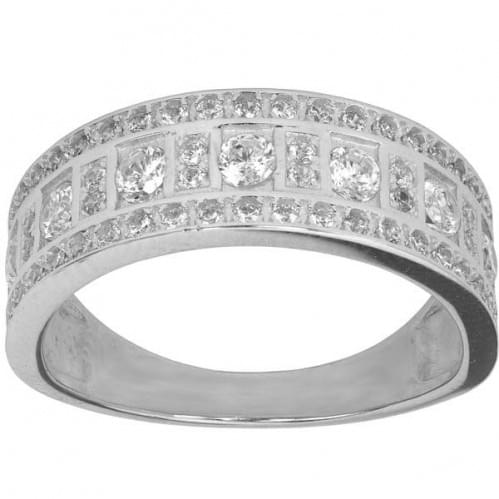 Серебряное кольцо с цирконием КВ664с