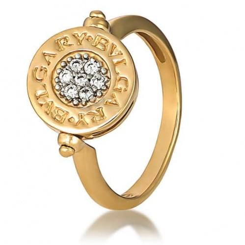 Золотое кольцо с цирконием КВ672и