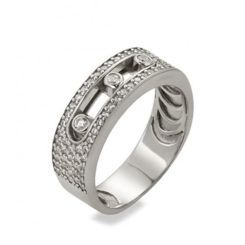 Серебряное кольцо с цирконием КВ677с