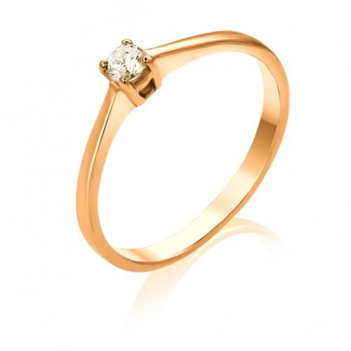 Золотое кольцо с бриллиантом КВ683.00100н