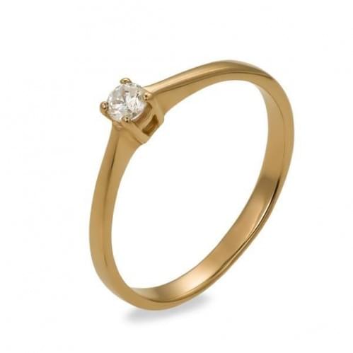Золотое кольцо с цирконием КВ683и