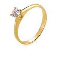 Каблучка з лимонного золота з діамантом